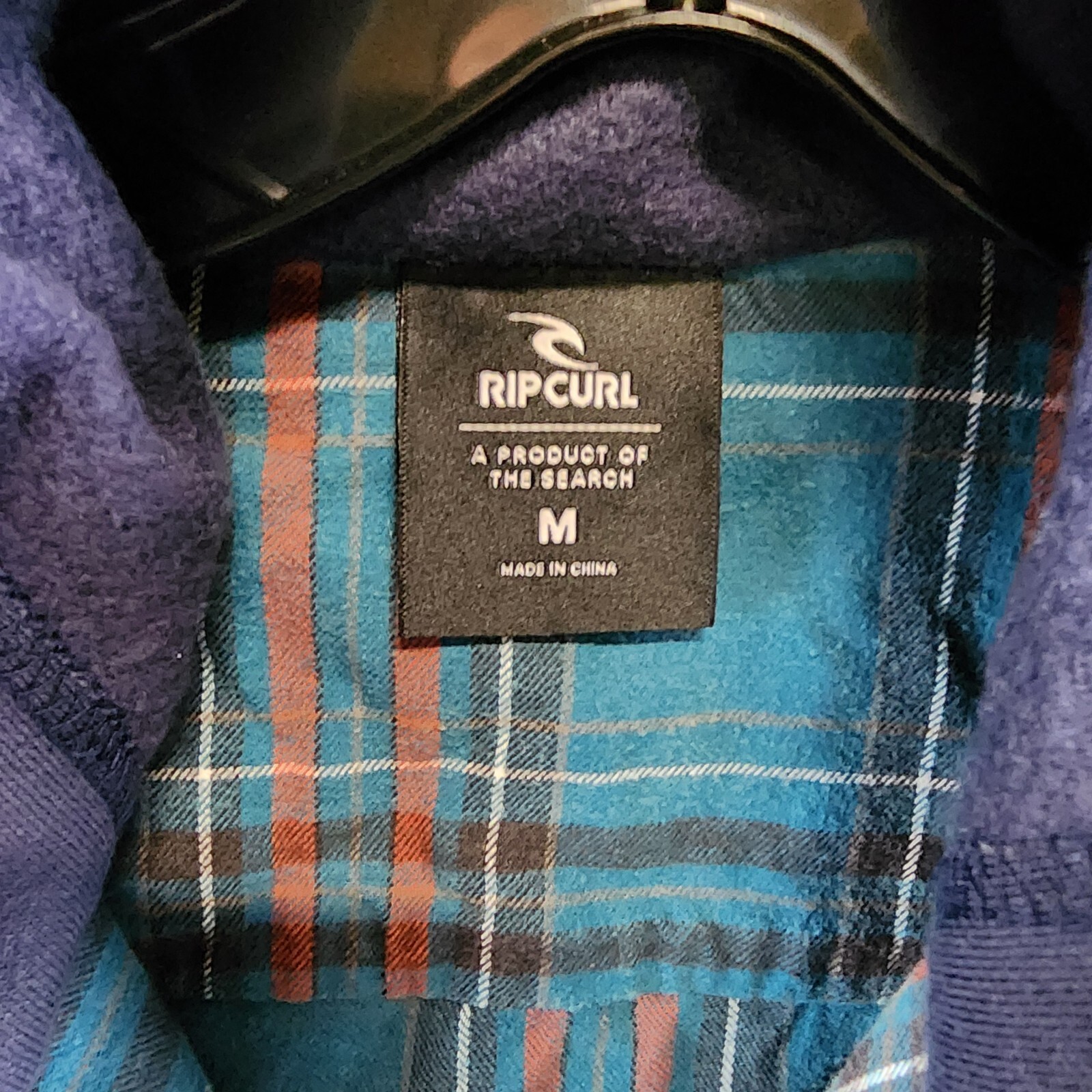 Rip Curl Ranchero Flannel Long Sleeve Shirt Men's M Blue Multi Button-Front - Picture 12 of 15