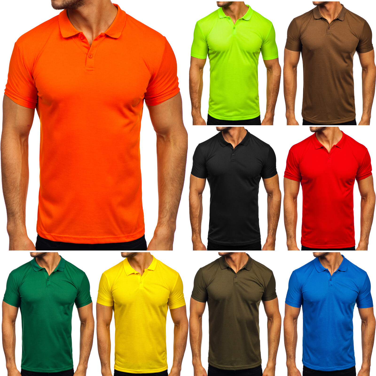Poloshirt T-Shirt Polo Tee Hemd Kurzarm Men Basic Classic Herren BOLF Unifarben