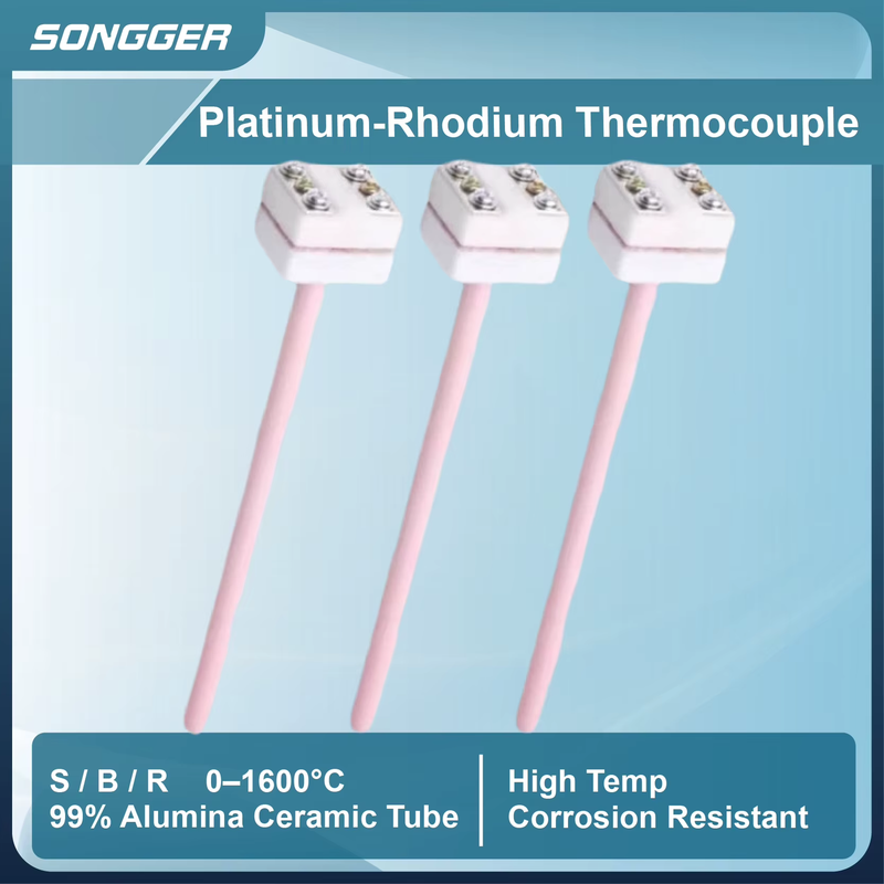 WRP-100 S Type Thermocouple Probe 0-1600°C Platinum Rhodium Sensor with Corundum
