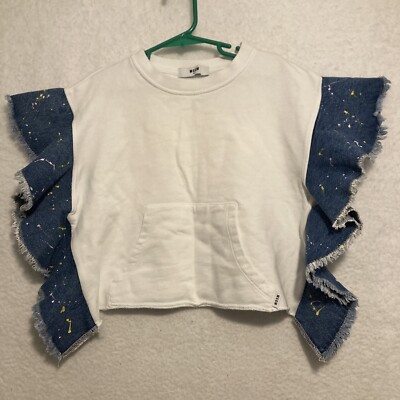 MSGM Top Girls Size Age 8 Years Denim Crop Sweater