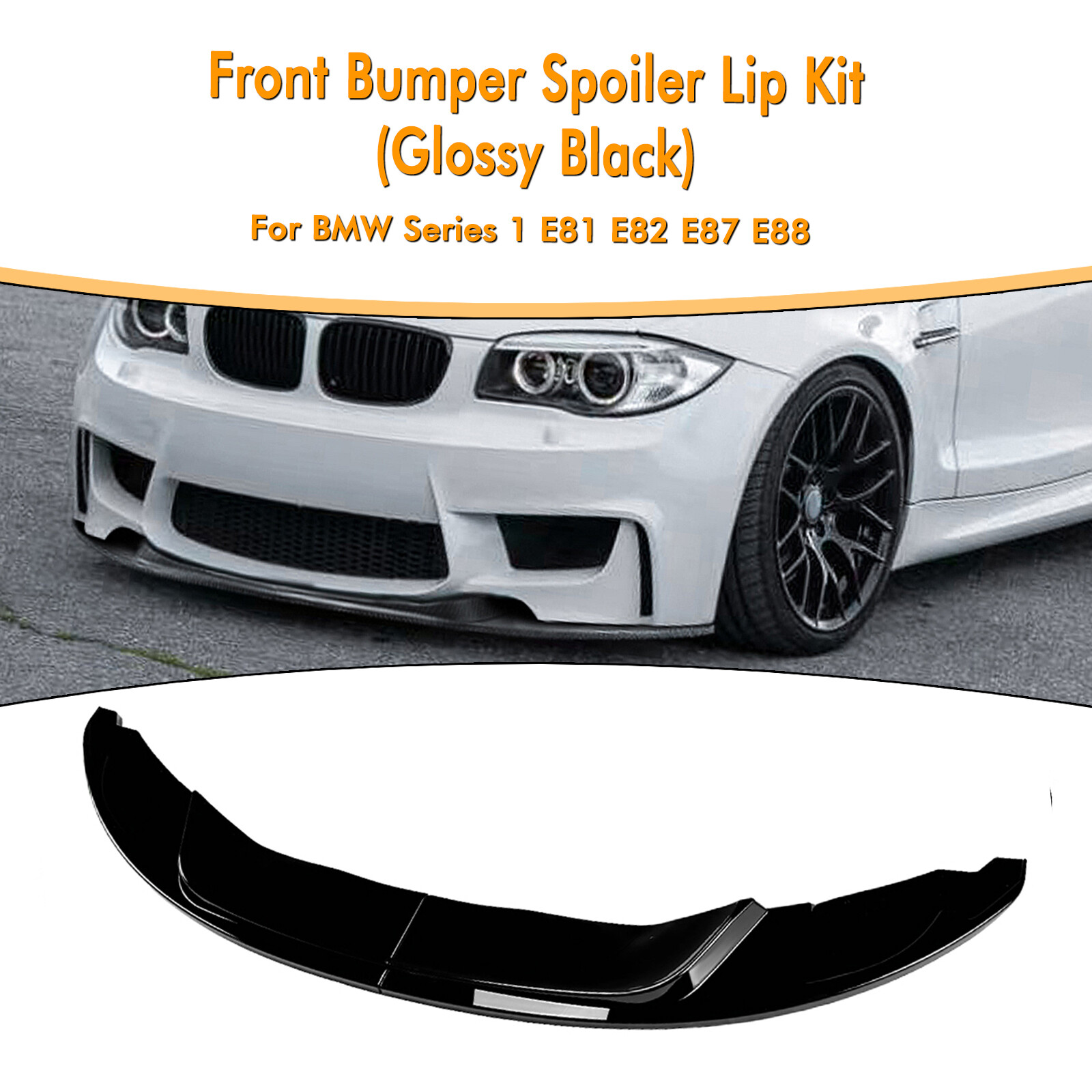 Gloss Black Front Spoiler Lip Splitter Fit For BMW E81 E82 E87 E88