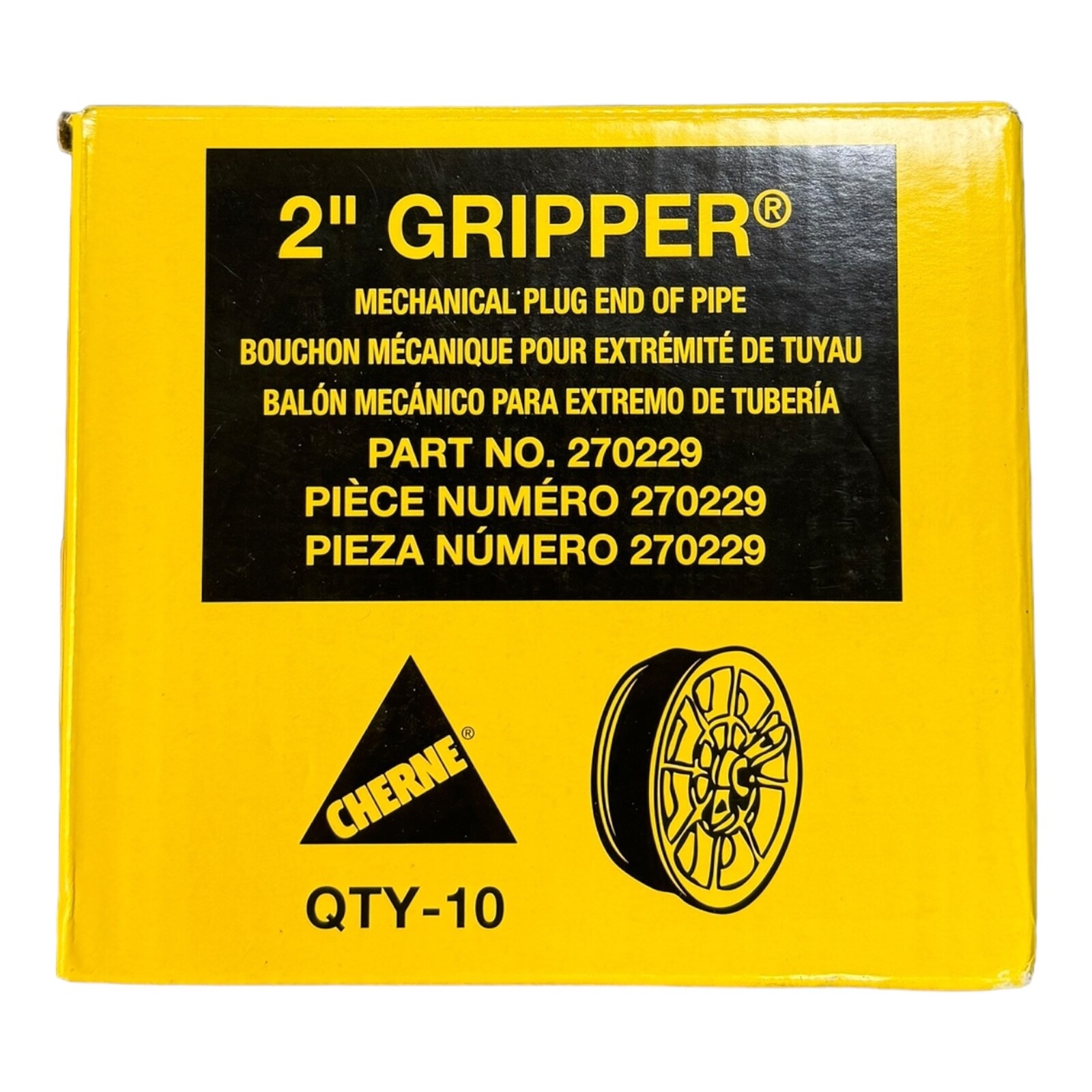 10-Pack Cherne® 270229 2 IN. END OF PIPE GRIPPER® PLUG, 270
