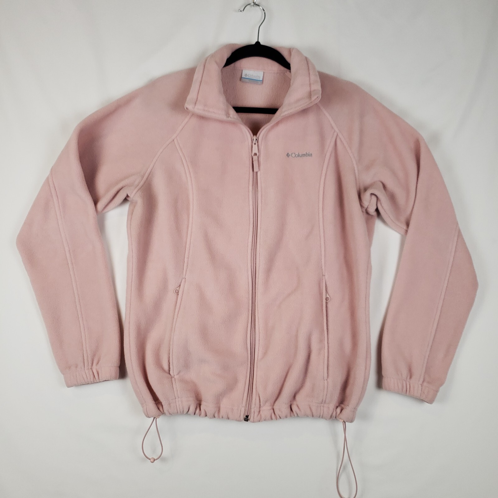 Columbia Jacket Womens Large Blush Pink Full Zip Shaggy Fuzzy Fur