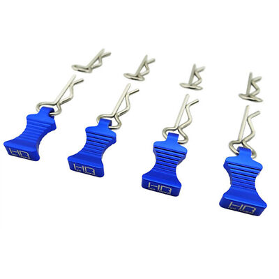 Hot Racing 1/10 Blue Aluminum EZ Pulls 4 Body Clips 8 HRAAC03EZ06 Electric