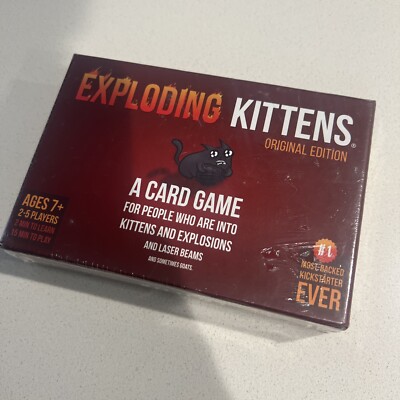 Exploding Kittens Original Edition Party Game Ages 7+ 2-5 Players Card Game Cats