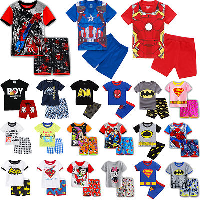 2PCS Kids Boys Short Sleeve Tshirt  Shorts Pants Casual Beach Outfits Clothes