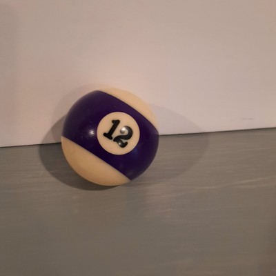 Pool Ball Billiard Replacement 2 1/4 inch #12 Purple Stripe Vtg Standard Size