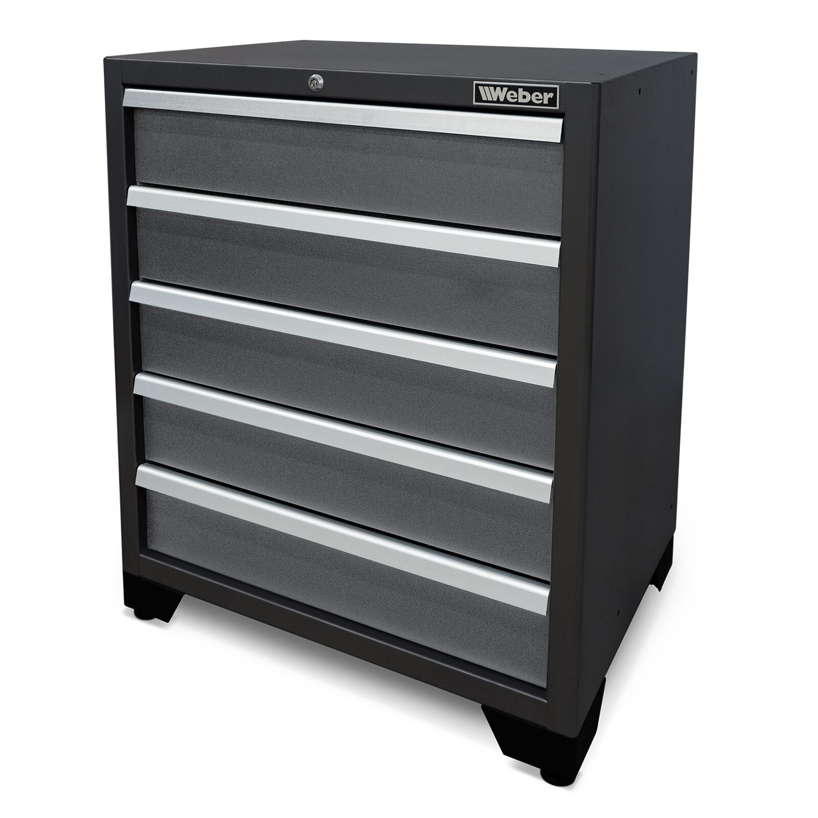 Weber Werkzeugschrank Werkstattschrank Serie 610 5 Schubladen grau abschließbar