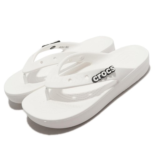 

Crocs Classic Platform Flip W White Women Slip On Sandals Flip Flop 207714-100, Белый, Classic Platform Flip W