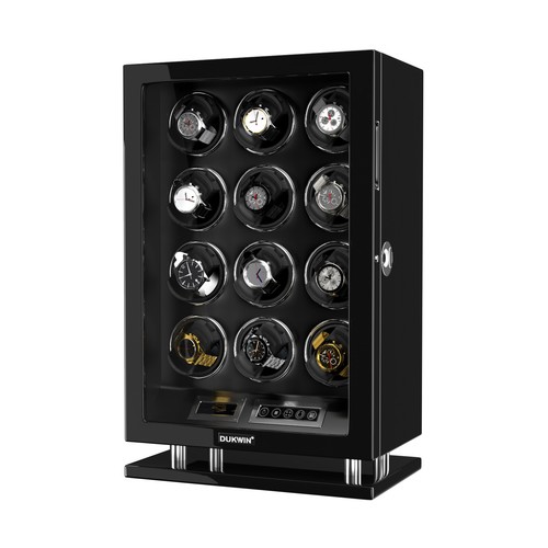 Fingerprint Unlock Automatic Rotation Watch Winder For 12 Watches Display Box