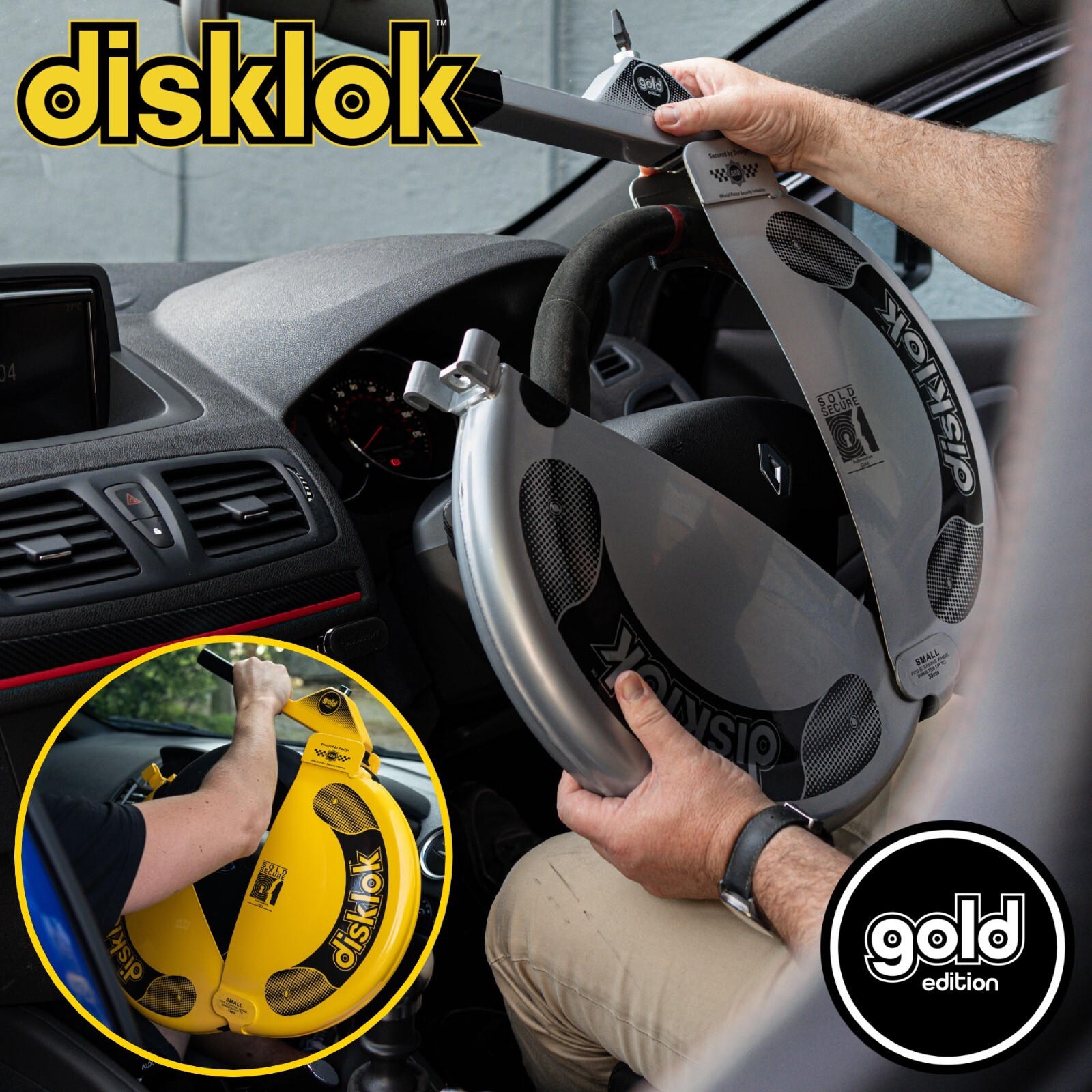 disklok gold edition ステアリングロック disklok ディスクロック ハンドルロック – Gold Edition