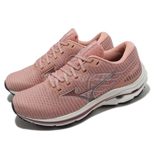 Женские беговые кроссовки Mizuno Wave Inspire 18 Waveknit Super Wide Rose White J1GD2229-14