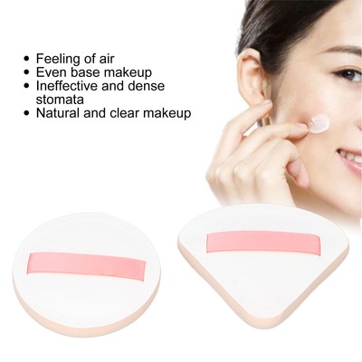 2pcs Foundation Sponge Round Triangle Soft Foundation Air Cushion Facial Powder