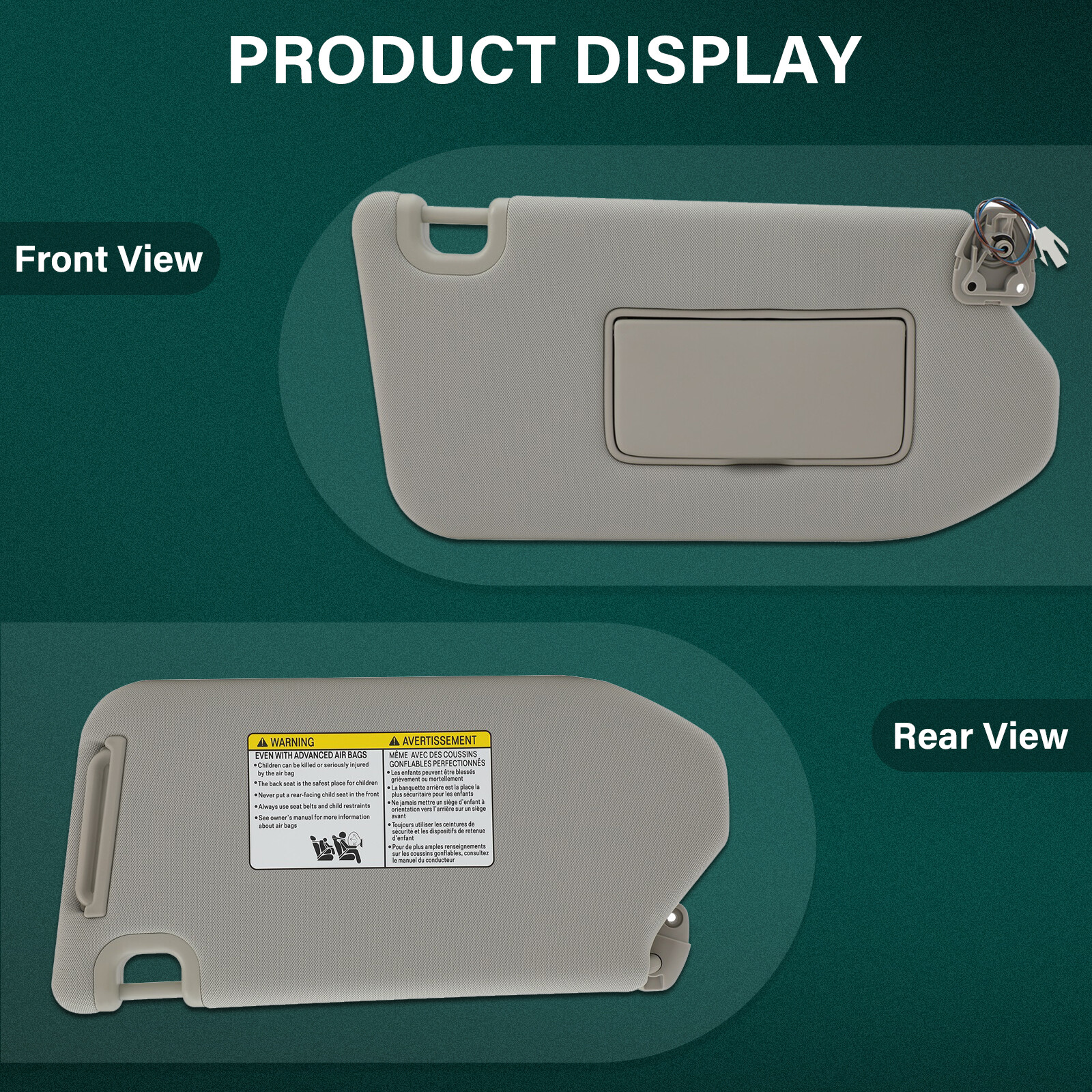 For Nissan Pathfinder 13-16 Right Passenger Sun Visor 96400-9PB0A