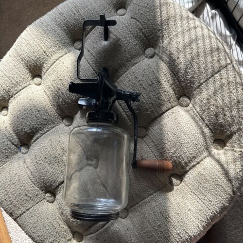 Antique Arcade Coffee Grinder With Catch Cup Crystal Make Offer