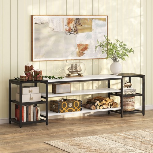Console With Ample Storage Space Rustic Entertainment Center