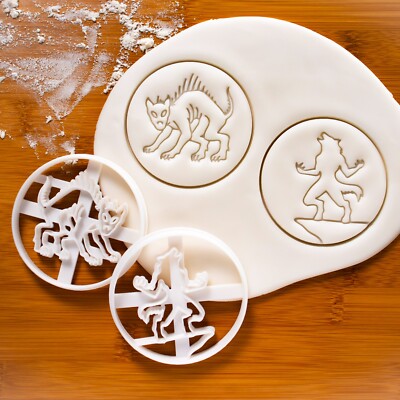 Chupacabra & Werewolf Cookie Cutters Set - Halloween mythical creature folklore