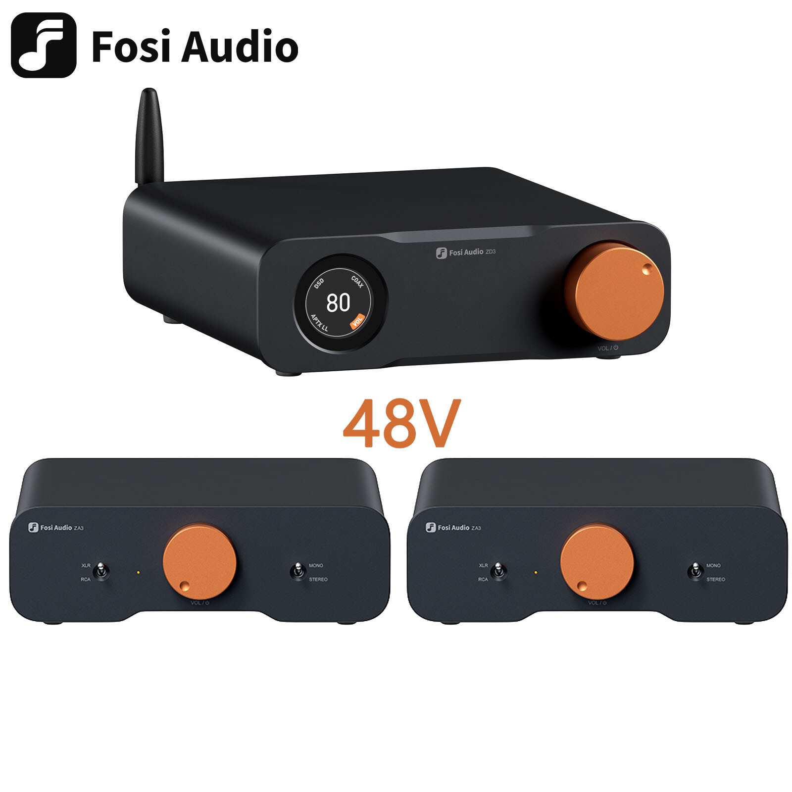 Fosi Audio 2*ZA3+ZD3 Stereo Amplifier Power System Home
