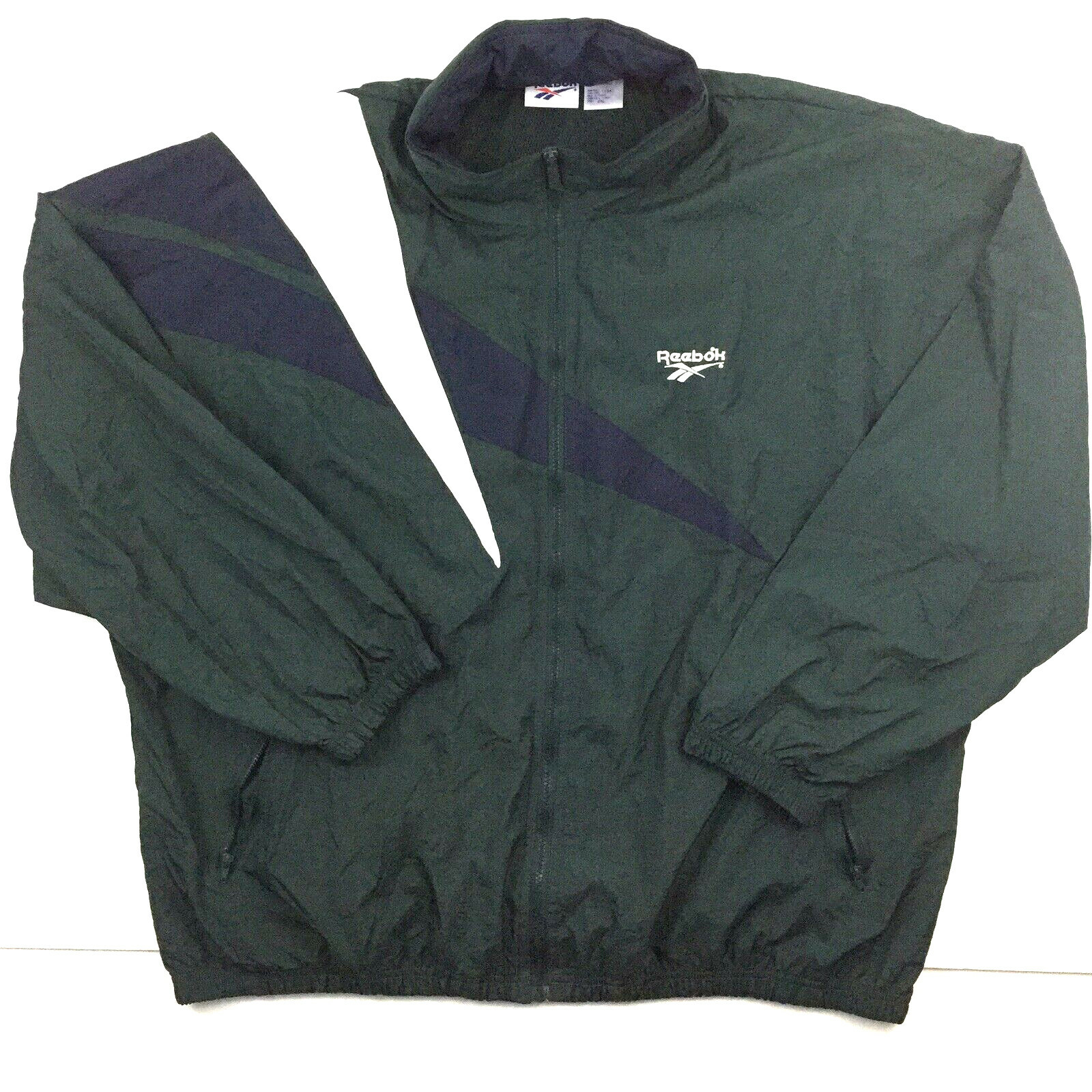 ジャケット・アウター 90s rare Reebok monotone poly jacket 90s REEBOK Sport Jacket Mens Black Grey Green | Old School