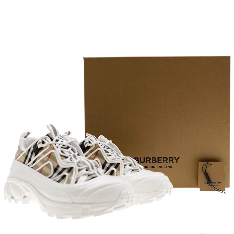 Burberry Arthur Vintage Check White Sneakers Size 10 New