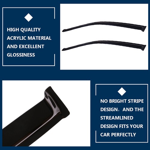 Dark Black Side Wind Deflectors Window Visors Vent For 01-05 Honda Civic Coupe