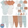 Newborn Baby Layette Essentials Giftset Clothing Set Short-Sleeve Bodysuit and Long Pants Blue
