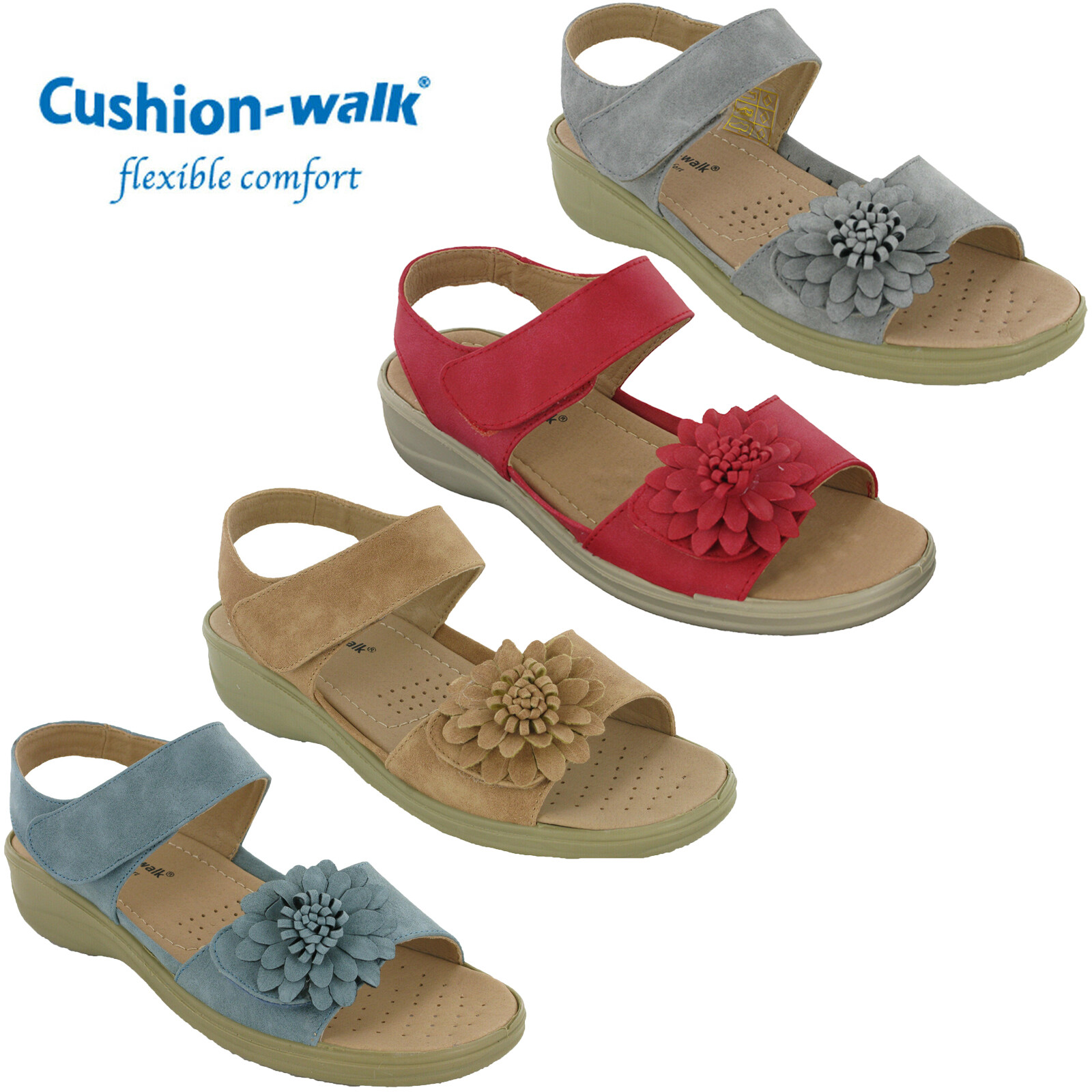 cushion walk flexible comfort sandals