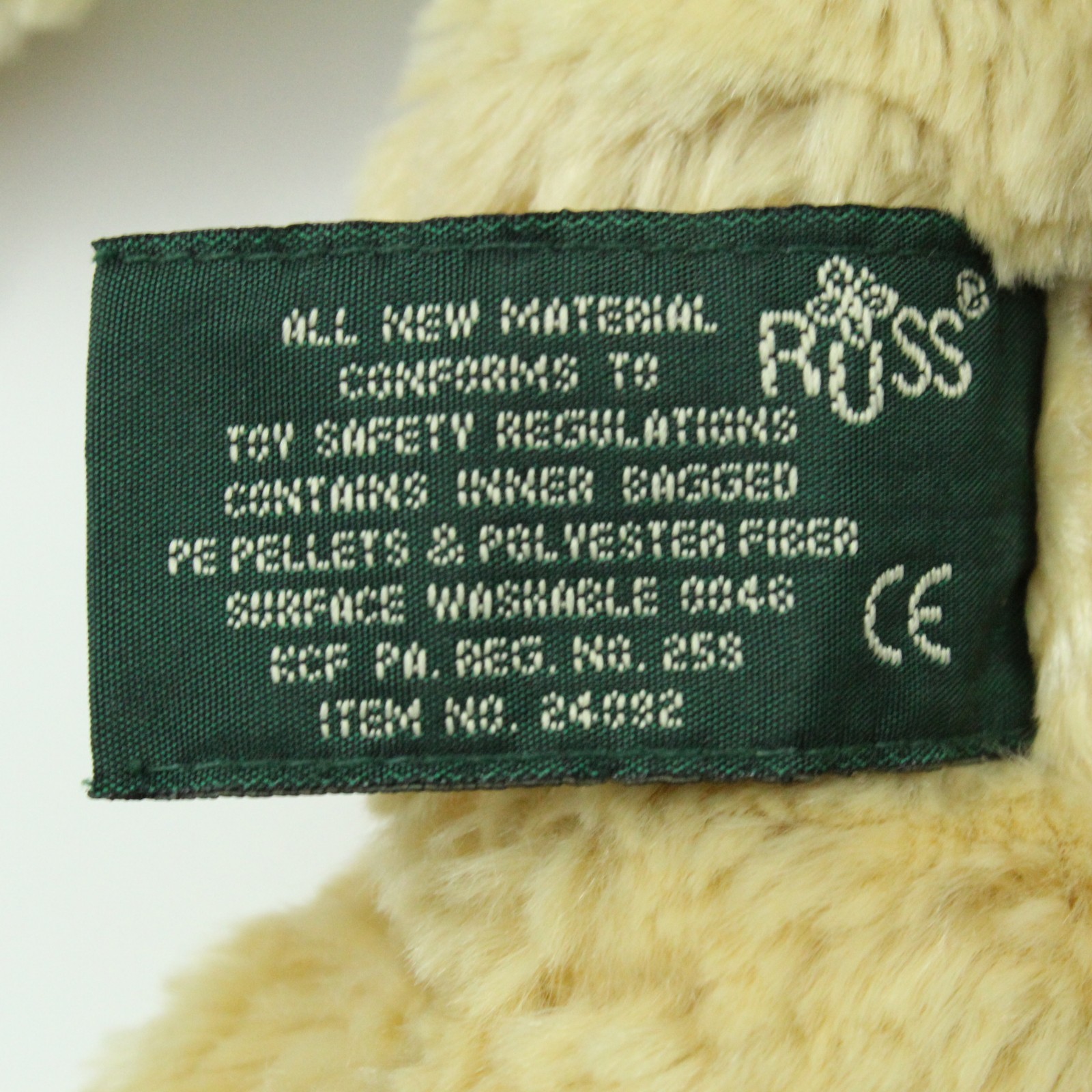 Russ Berrie Teddy Bear Plush Spencer Tan Beige Red Bow 11