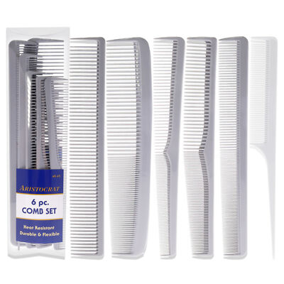 Heat Resistant Durable and Flexible Combs Set by Aristocrat  - 6 Pc Comb