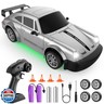 MOCOMI RC Drift Car, 1:24 Scale Remote Control Car with LED Lights, 20KM/H 4WD High Speed RC Cars, Racing and Drifting Dual-Mode Toy Car Idea Gift for Adults and Kids, Silver