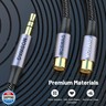 MOSWAG 3.5mm to Dual RCA Audio Cable 2 Packs,3.5mm Male to 2 RCA Female Headphone Jack to RCA Stereo Audio Adapter Compatible with Headphones,Home System,Car Stereo,iPods,iPhones,MP3 Players and More