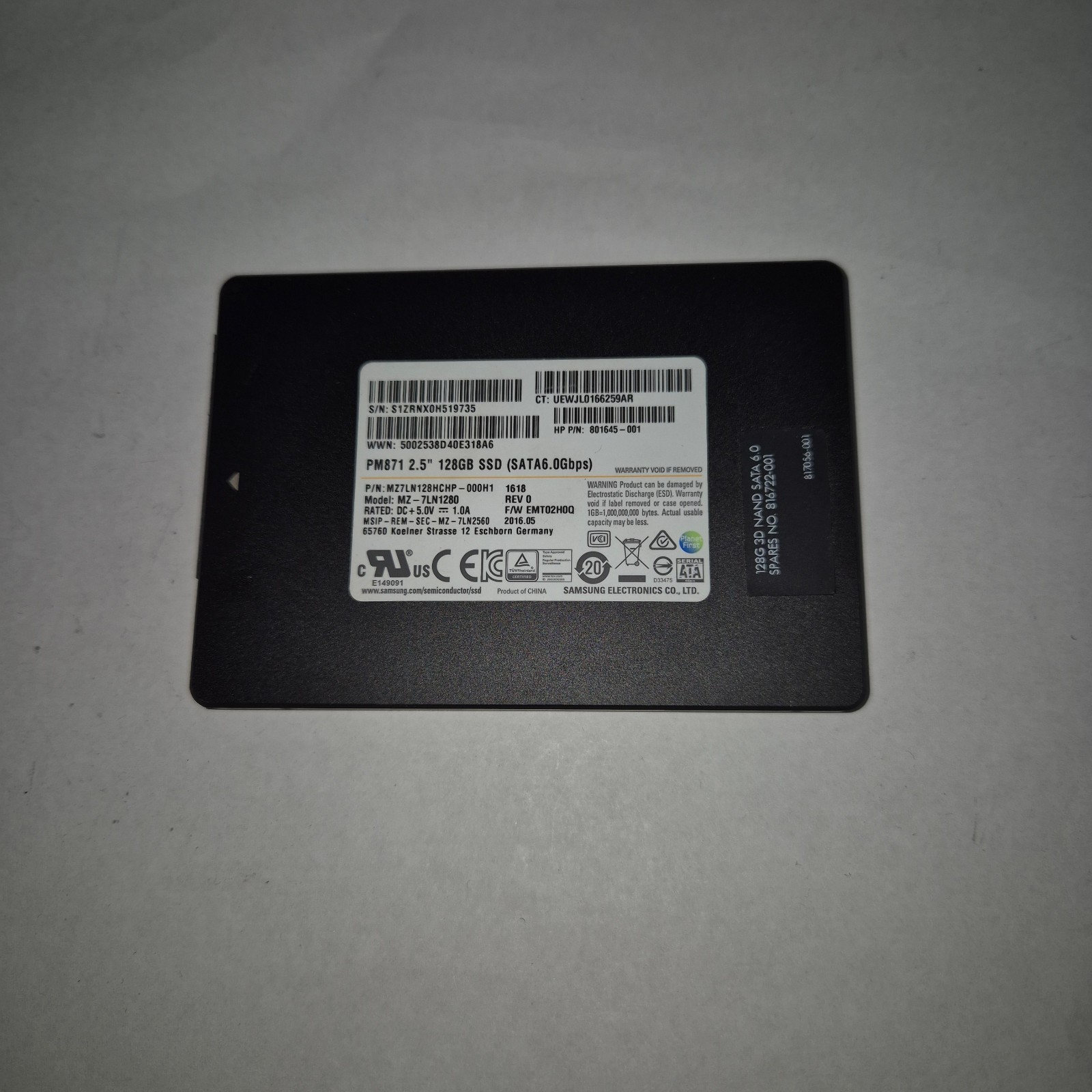 Samsung PM871B 2.5インチ 128GB SSDx20 個 SAMSUNG SSD PM871b 2.5