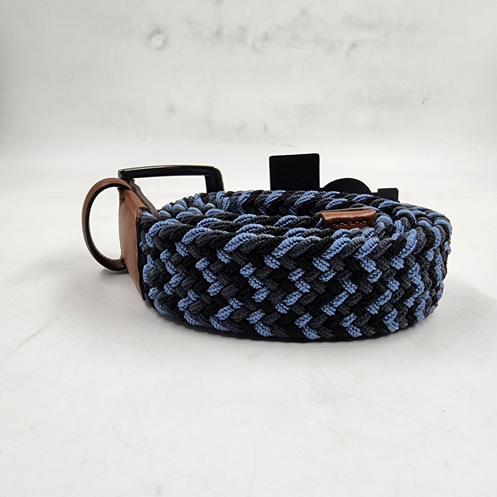 The Men's Store at Bloomingdales Stretch Webbing Belt 40 Blue Multi Single-Prong - Picture 5 of 17