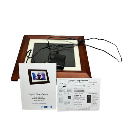Philips Digital Photo Mahogany Frame 8'' LCD Panel Home Essentials New in box