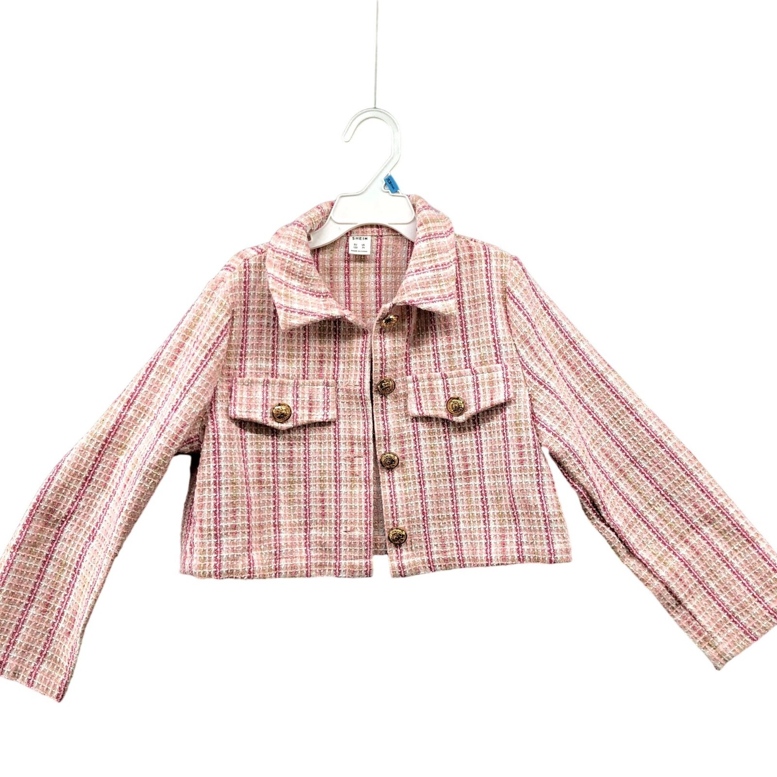 ジャケット・アウター Her lip to Spring Tweed Jacket Chanel Spring 2006 Pink Tweed Fringed Metallic Classic