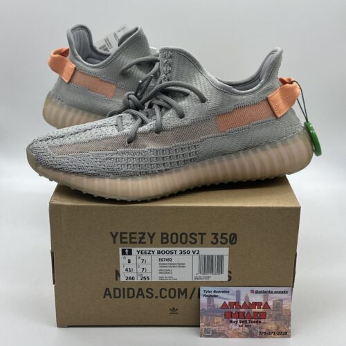 Size 8 - adidas Yeezy Boost 350 V2 True Form Grey Orange New Size 8 - adidas Yeezy Boost 350 V2 True Form Grey Orange New