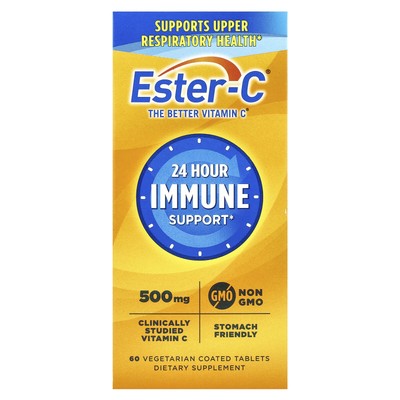 24 Hour Immune Support, 1,000 mg, 60 Vegetarian Coated Tablets (500 mg per