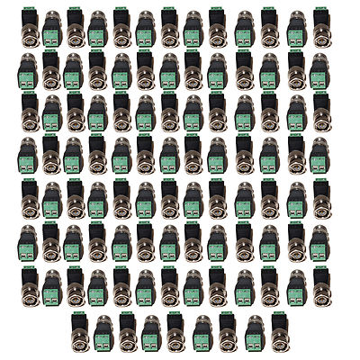 100 Pcs Screw Terminal  CAT5 To Camera CCTV BNC Video Balun Connector
