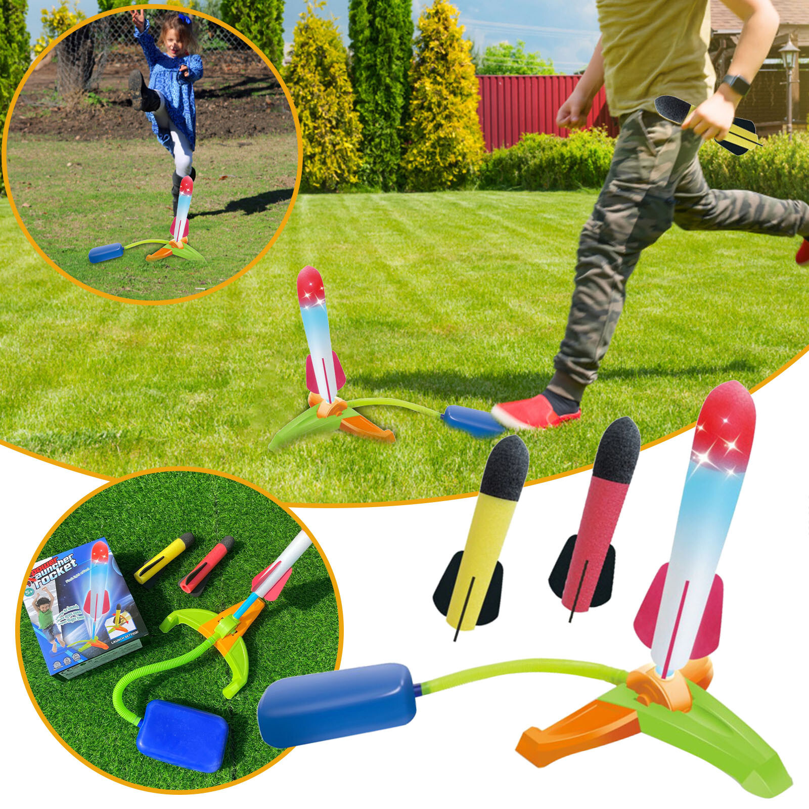 Children's Feet Can Rocket Launchers And Small Flying Outdoo
