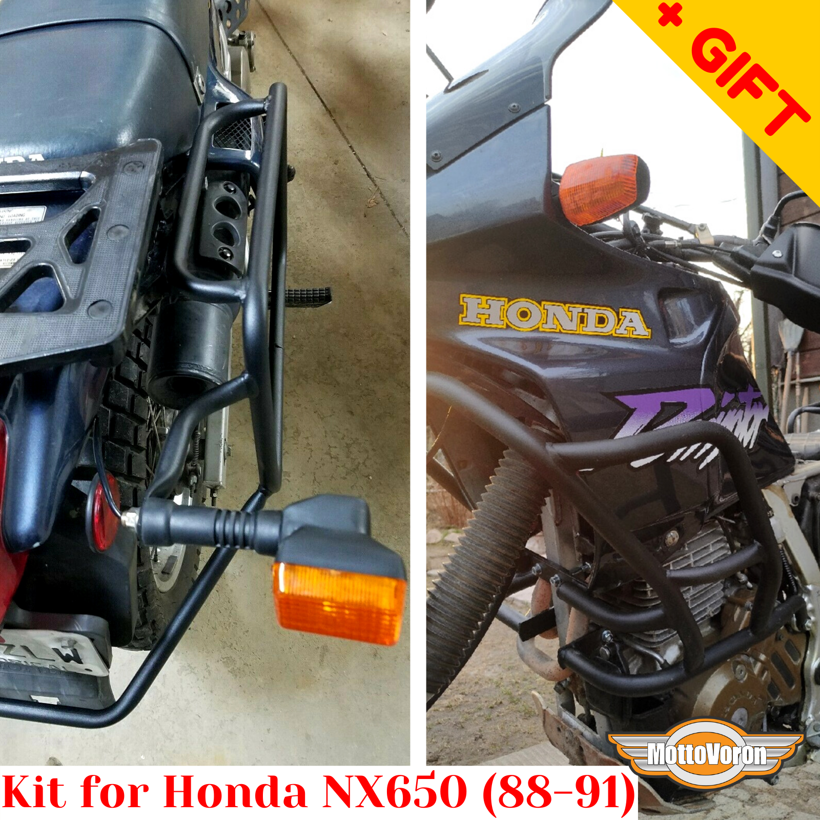 For Honda NX 650 Dominator Crash bars NX650 Side carriers Kit (88