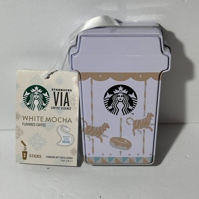 NEW 2021 Starbucks Japan Wonderland Via White Mocha coffee tin 25th Anniversary