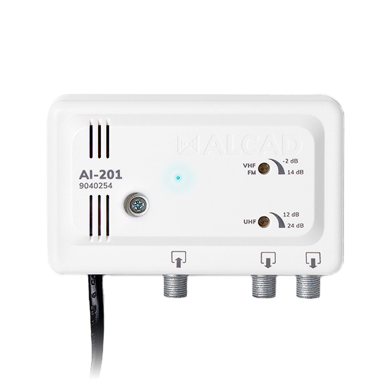 Amplificateur D'Antenne Large Bande 2 Tv Vhf Uhf Ai-201 Alcad