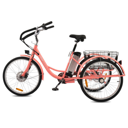 ::VIRIBUS 24"/26" 350W Electric Adult Tricycle Trike Cruiser 3-Wheel Bike Basket