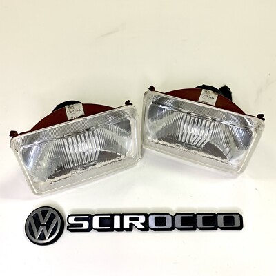 Genuine NOS Cibie E-Code Rectangle H4 Headlamps VW Scirocco DOT SAE 