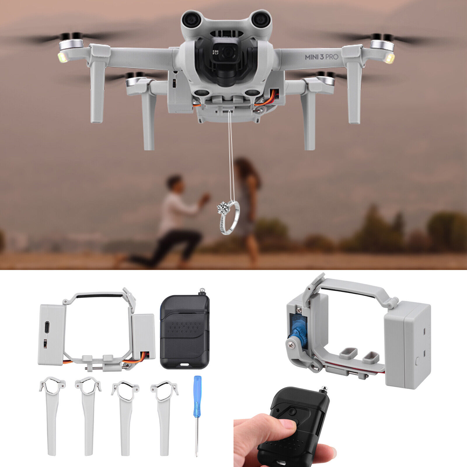 For DJI Mini 3 Pro Wedding Thrower Delivery Kit Payload Dispenser