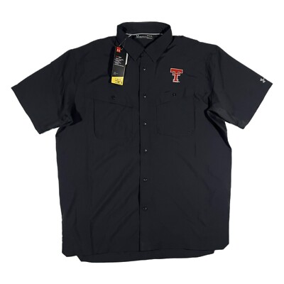 Under Armour Texas Tech Red Raiders Button-Up Men's Shirt Black/Red (Large)