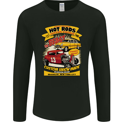 Hot Rod Custom Vintage Brooklyn New York City Mens Long Sleeve T-Shirt