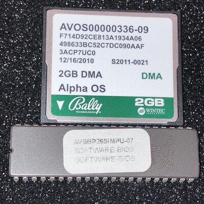 Bally Alpha  Installer AVOS00000336-09 AVBBP26SIMPU-07 Bios Slot Machine Set