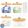 ASMALAM 4 Pack Laundry Room Organization Storage Containers Acrylic Jars and Dryer Sheet Container with Lids and Labels for Laundry Detergent Laundry Pods Containers Dry Sheet Organizing