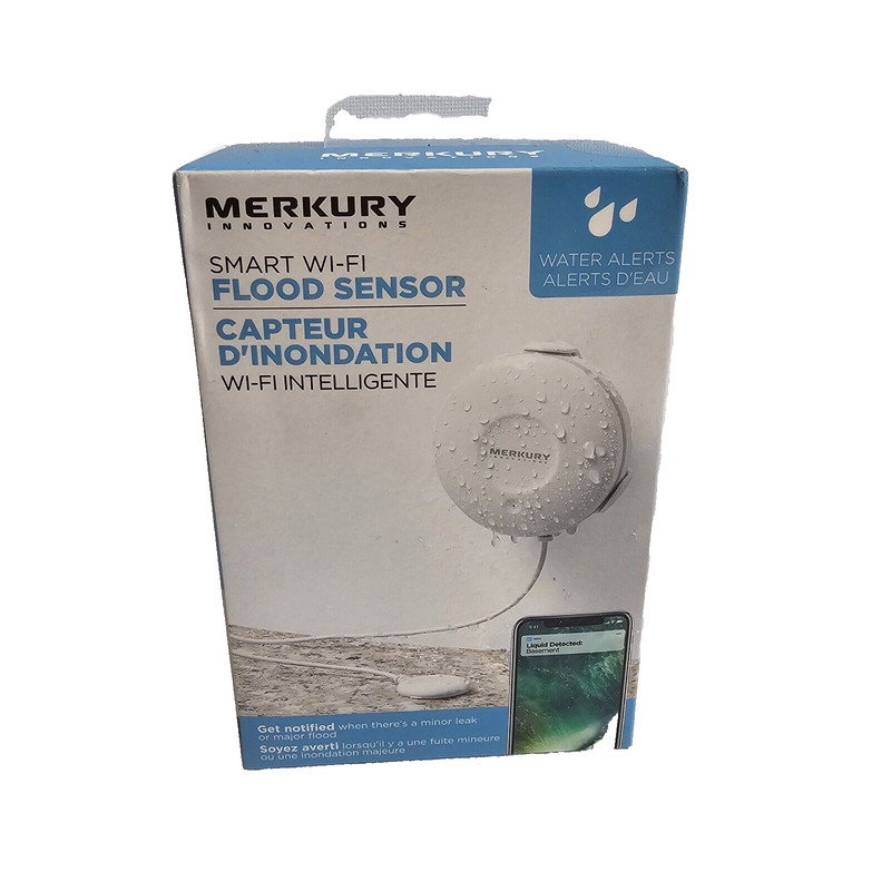 Merkury Innovations Smart Wi-Fi Flood Water & Leak Sensor New